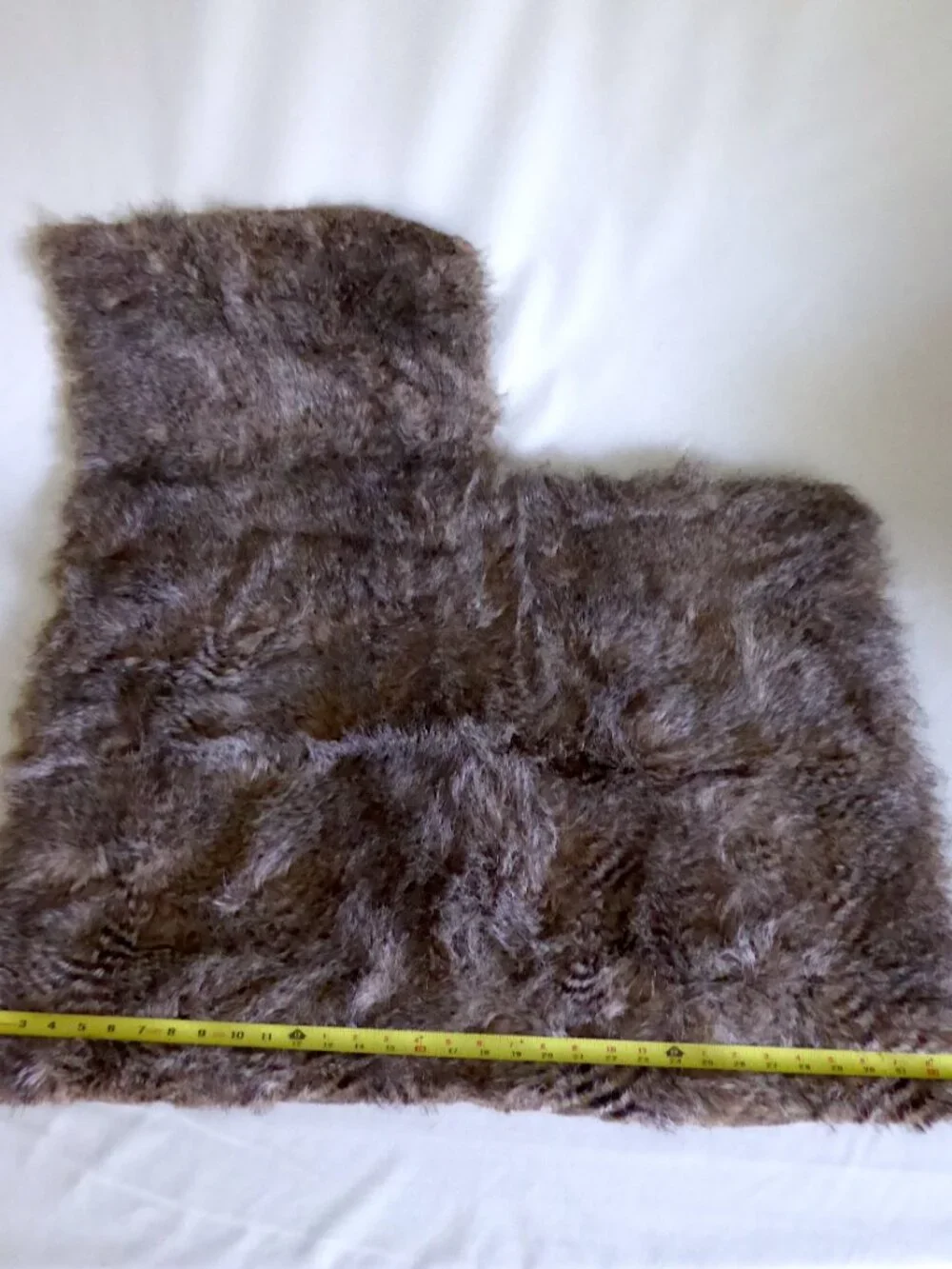 NEW 34” x 24” + 18” x 13” BROWN FAUX FUR FABRIC YARDAGE PLUSH PANEL SEWING CRAFT